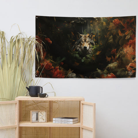 Wolf Spirit Animal Flag Wall Art