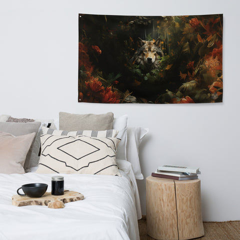 Wolf Spirit Animal Flag Wall Art