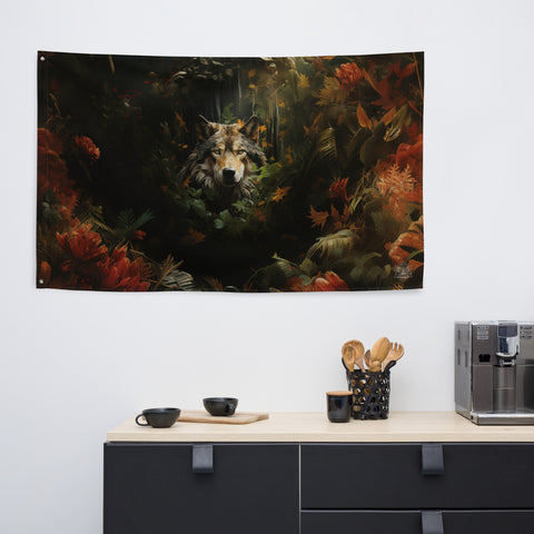 Wolf Spirit Animal Flag Wall Art
