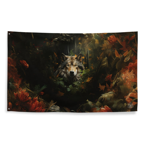 Wolf Spirit Animal Flag Wall Art