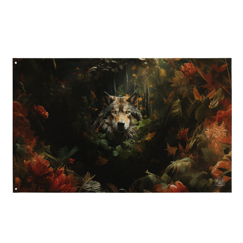 Wolf Spirit Animal Flag Wall Art