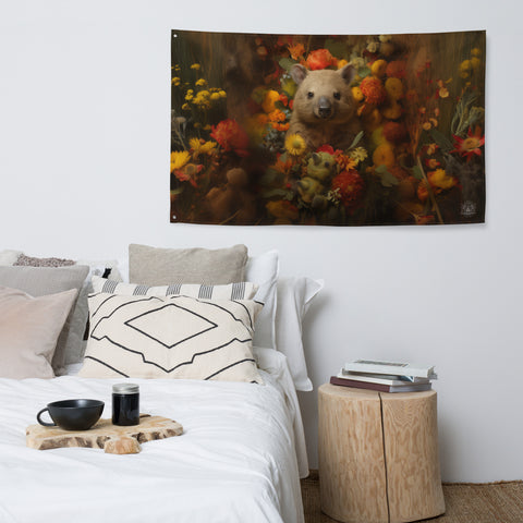 Wombat Spirit Animal Flag Wall Art