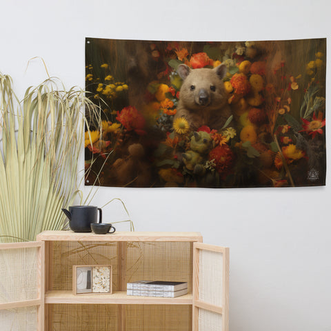 Wombat Spirit Animal Flag Wall Art