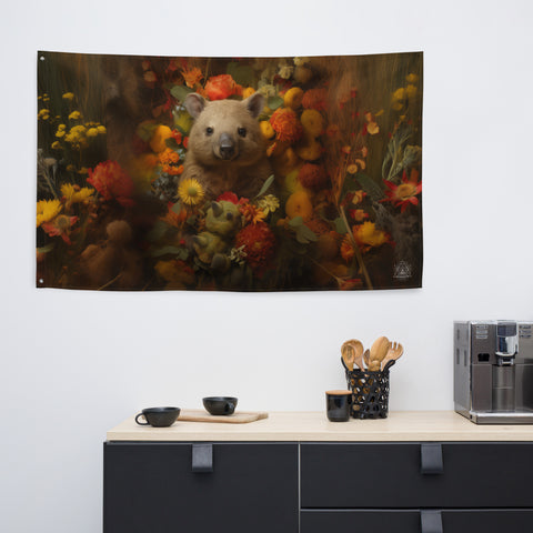 Wombat Spirit Animal Flag Wall Art