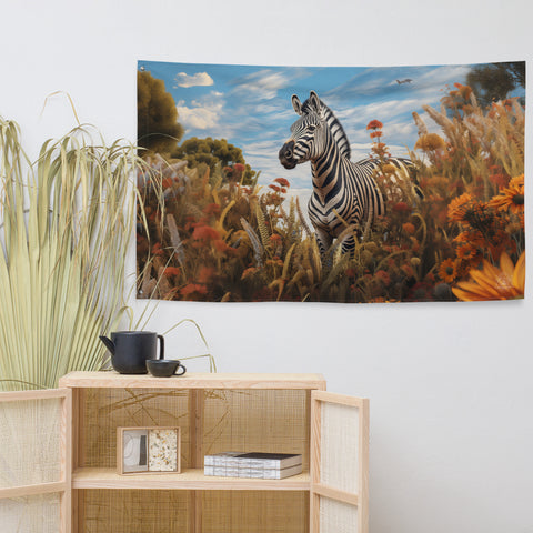 Zebra Spirit Animal Flag Wall Art