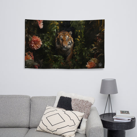 Tiger Spirit Animal Flag Wall Art