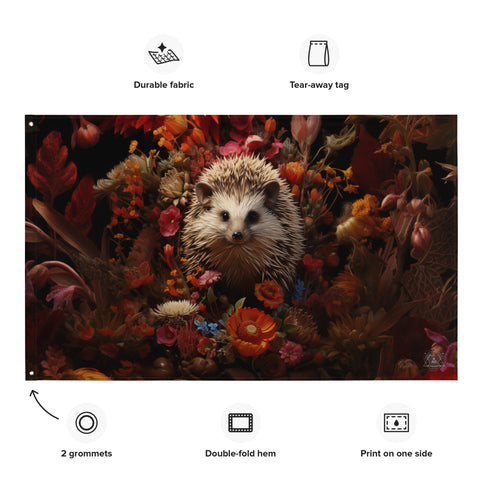 Hedgehog Spirit Animal Flag Wall Art