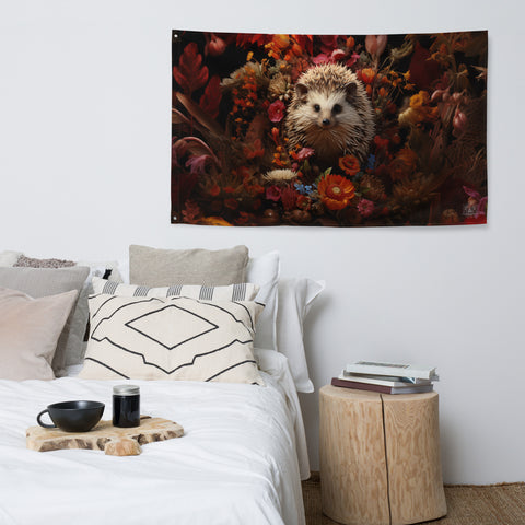Hedgehog Spirit Animal Flag Wall Art