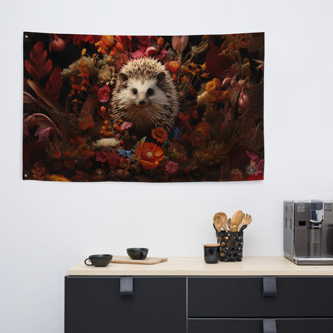 Hedgehog Spirit Animal Flag Wall Art