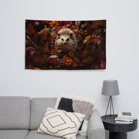Hedgehog Spirit Animal Flag Wall Art