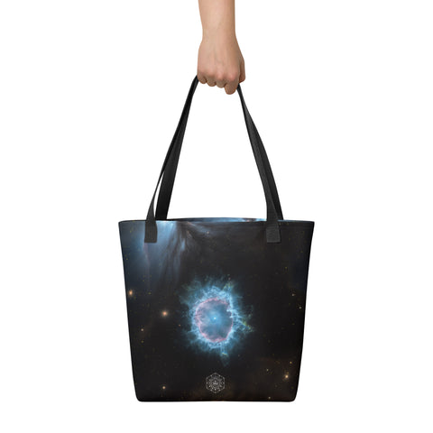 Blue Snowball Nebula Dreams Tote bag