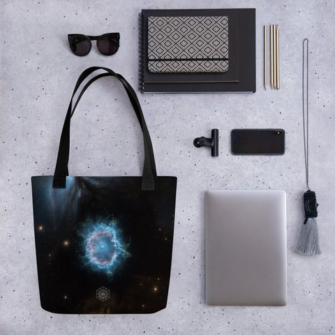 Blue Snowball Nebula Dreams Tote bag