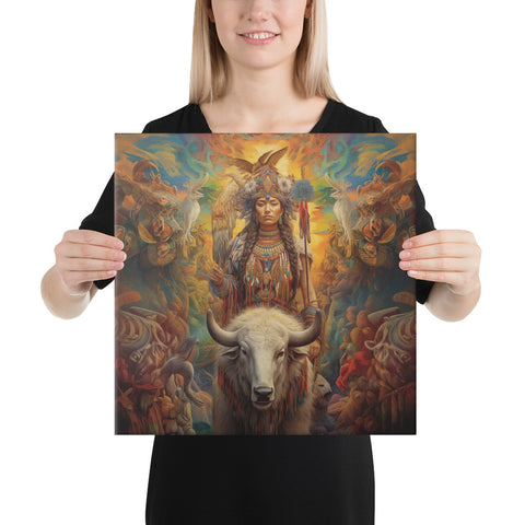 White Buffalo Calf Woman Goddess Canvas