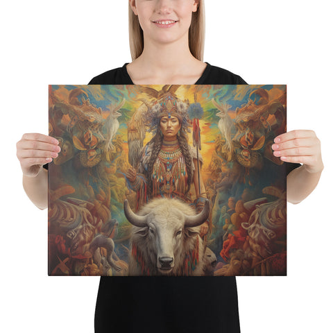 White Buffalo Calf Woman Goddess Canvas