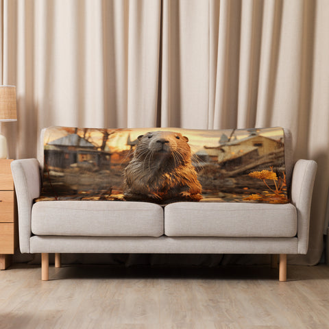 Beaver Spirit Animal Sherpa Blanket
