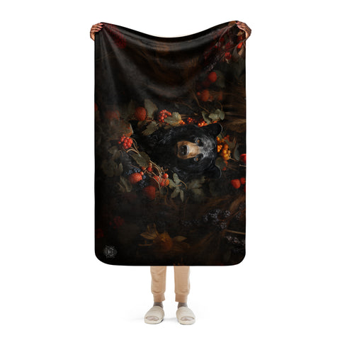 Black Bear Spirit Animal Sherpa Blanket