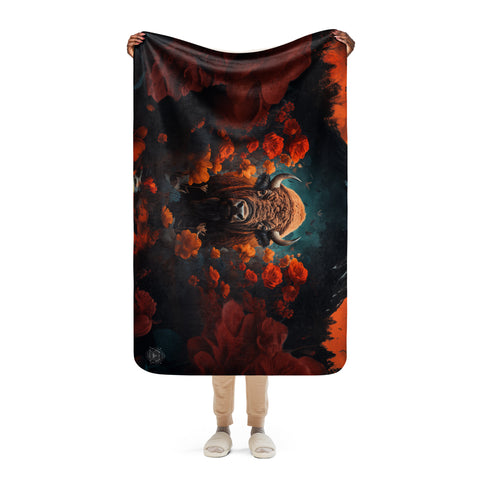 Buffalo Spirit Animal Sherpa Blanket