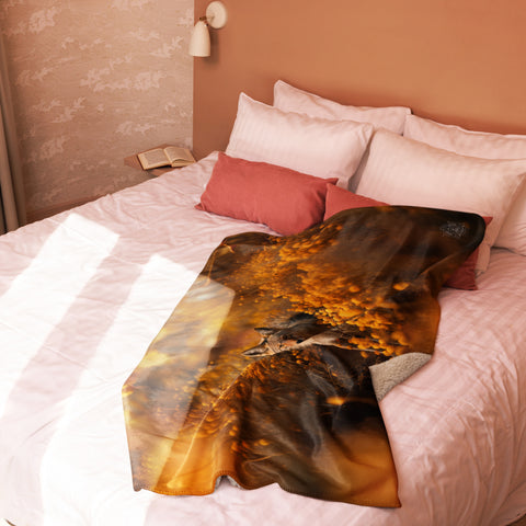 Coyote Spirit Animal Sherpa blanket