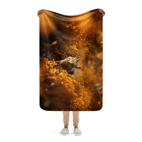 Coyote Spirit Animal Sherpa blanket