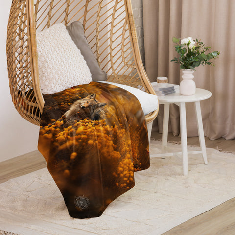 Coyote Spirit Animal Sherpa blanket
