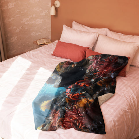 Crab Spirit Animal Sherpa Blanket