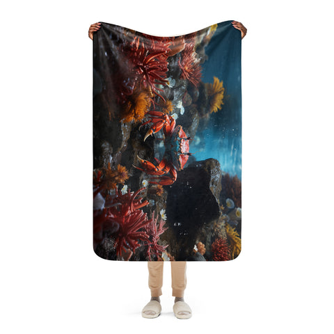Crab Spirit Animal Sherpa Blanket