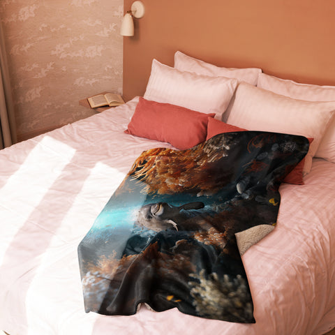 Dolphin Spirit Animal Sherpa Blanket