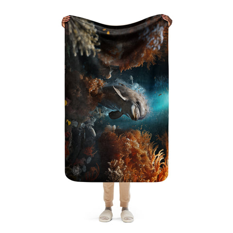 Dolphin Spirit Animal Sherpa Blanket