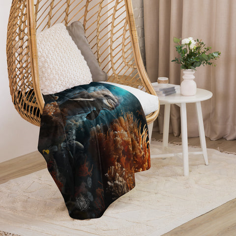 Dolphin Spirit Animal Sherpa Blanket