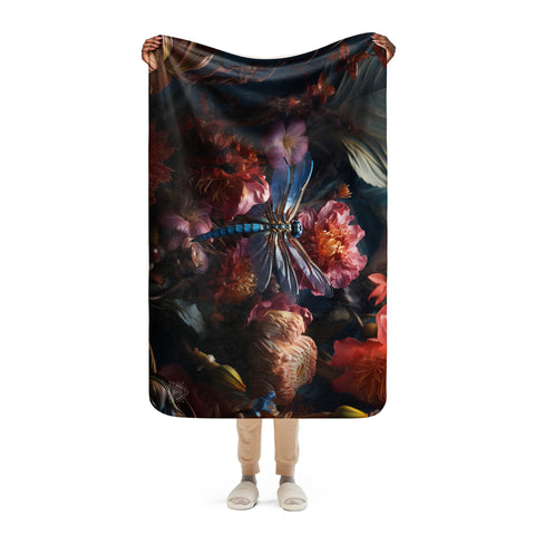 Dragonfly Spirit Animal Sherpa Blanket