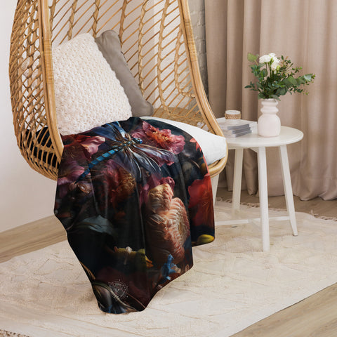 Dragonfly Spirit Animal Sherpa Blanket