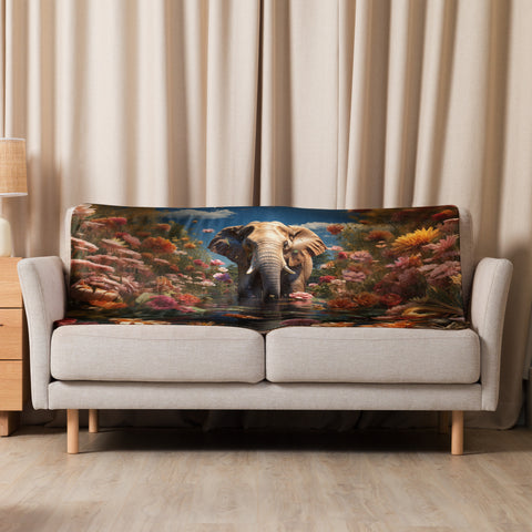 Elephant Spirit Animal Sherpa Blanket