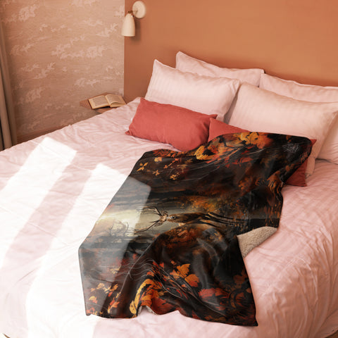 Elk Spirit Animal Sherpa Blanket