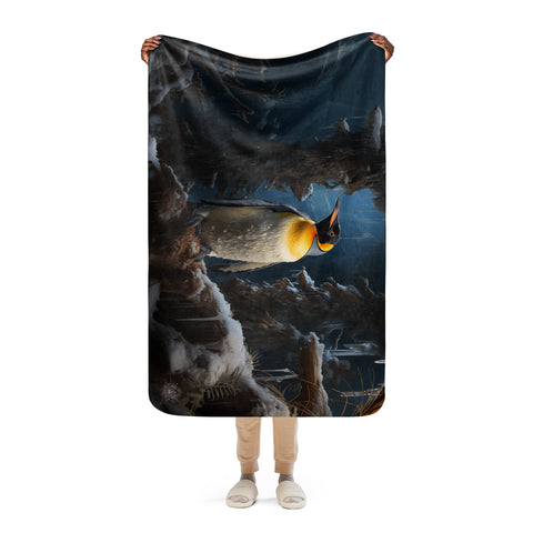 Emperor Penguin Spirit Animal Sherpa Blanket