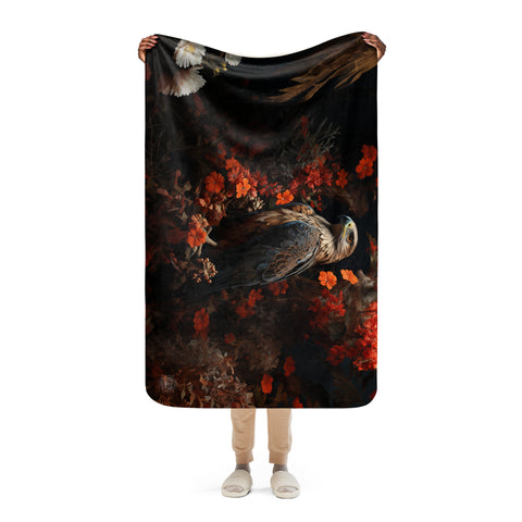 Falcon Spirit Animal Sherpa Blanket