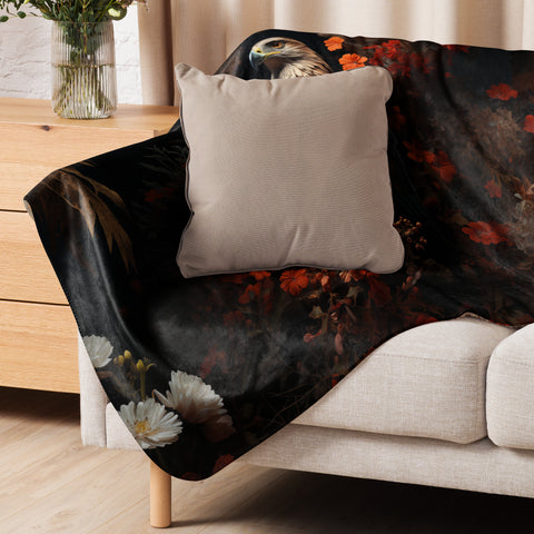 Falcon Spirit Animal Sherpa Blanket