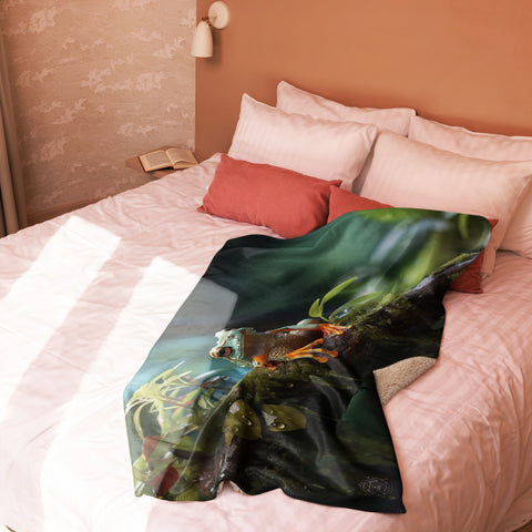 Frog Spirit Animal Sherpa Blanket