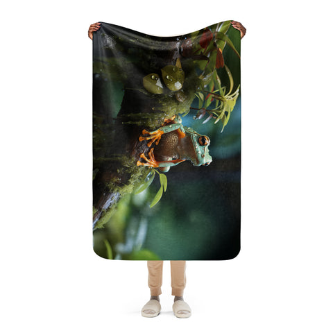 Frog Spirit Animal Sherpa Blanket