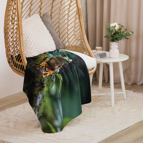 Frog Spirit Animal Sherpa Blanket