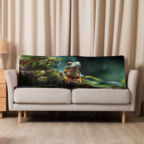 Frog Spirit Animal Sherpa Blanket