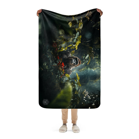 Gorilla Spirit Animal Sherpa Blanket