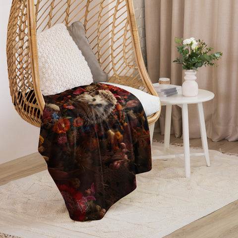 Hedgehog Spirit Animal Sherpa Blanket