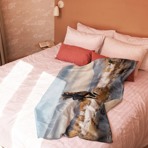 Horse Spirit Animal Sherpa Blanket