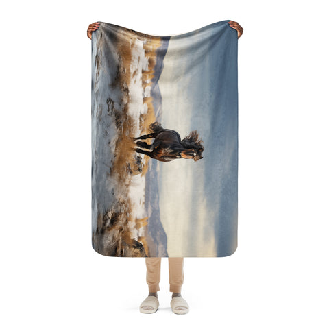 Horse Spirit Animal Sherpa Blanket