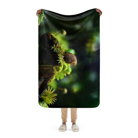 Kiwi Bird Spirit Animal Sherpa Blanket