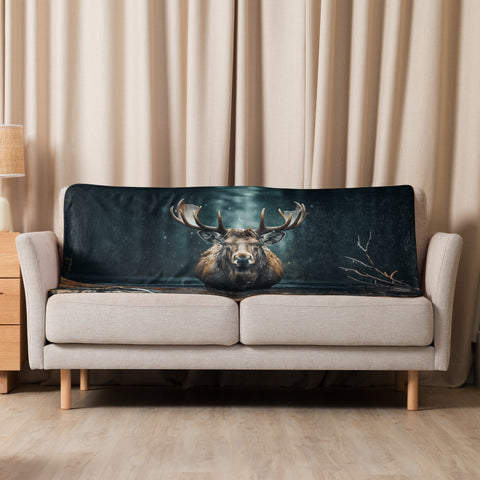 Moose Spirit Animal Sherpa Blanket