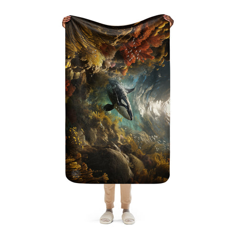Orca Whale Spirit Animal Sherpa Blanket