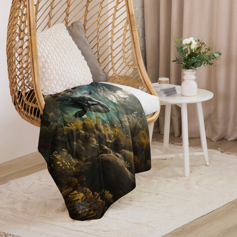 Orca Whale Spirit Animal Sherpa Blanket