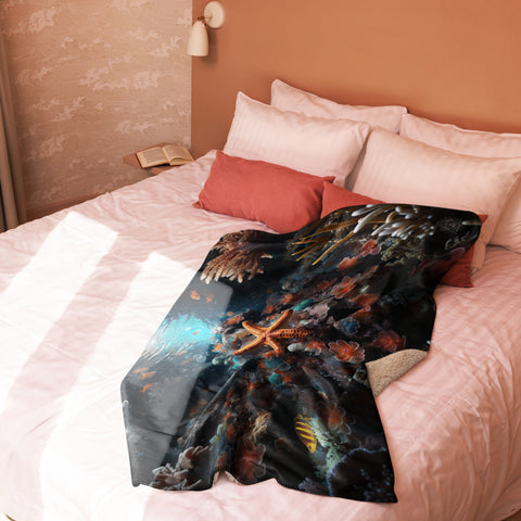 Starfish Spirit Animal Sherpa Blanket