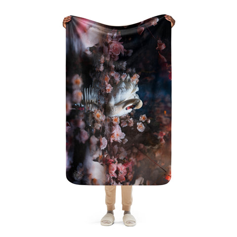 Swan Spirit Animal Sherpa Blanket